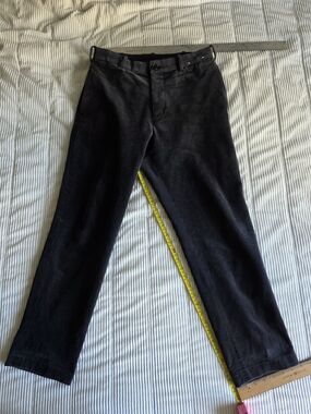 Uniqlo Men's Stretch Waist Band Dark Gray Corduroy Pants - Classic Straight Fit